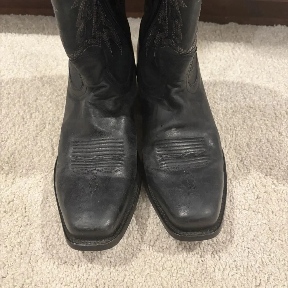 EUC Moonshine Spirit Men’s Mad Cat BBM610 Western Boots Black Size 10 Cowboy